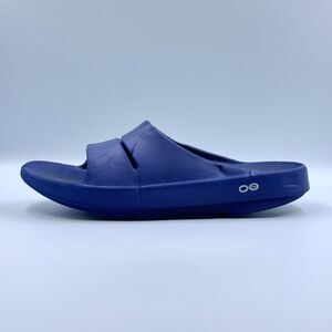 OOFOS Unisex M7 W9 Blue OOahh Recovery Slide Sandal Soft Cushion Comfort